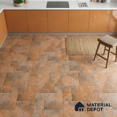 Stone Floor Tile TL 09404 D Umber Ridge 2 ft x 2 ft Matte Finish Anti Skid Vitrified Tile - 12 mm | Suitable for Balcony, Terrace & Coutyard