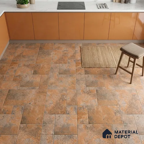 Stone Floor Tile TL 09404 D Umber Ridge 2 ft x 2 ft Matte Finish Anti Skid Vitrified Tile - 12 mm | Suitable for Balcony, Terrace & Coutyard