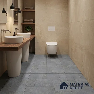 Stone Floor Tile TL 09404 Storm Slate 2 ft x 2 ft Matte Finish Anti Skid Vitrified Tile - 12 mm | Suitable for Balcony, Terrace & Coutyard