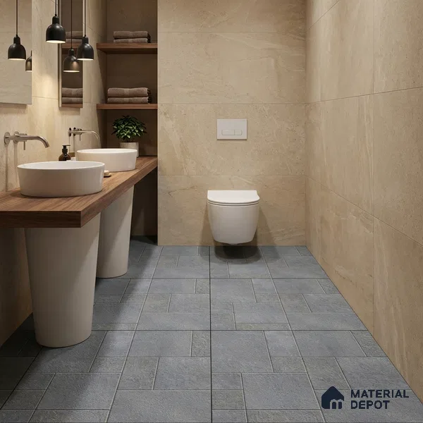 Stone Floor Tile TL 09404 Storm Slate 2 ft x 2 ft Matte Finish Anti Skid Vitrified Tile - 12 mm | Suitable for Balcony, Terrace & Coutyard