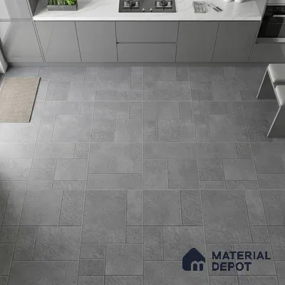Stone Floor Tile TL 09404 Storm Slate 2 ft x 2 ft Matte Finish Anti Skid Vitrified Tile - 12 mm | Suitable for Balcony, Terrace & Coutyard
