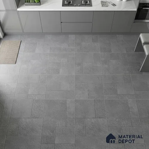 Stone Floor Tile TL 09404 Storm Slate 2 ft x 2 ft Matte Finish Anti Skid Vitrified Tile - 12 mm | Suitable for Balcony, Terrace & Coutyard