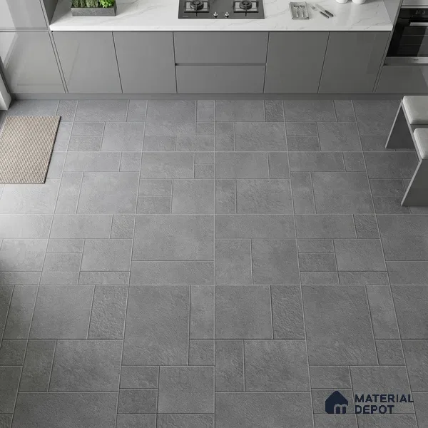 Stone Floor Tile TL 09404 Storm Slate 2 ft x 2 ft Matte Finish Anti Skid Vitrified Tile - 12 mm | Suitable for Balcony, Terrace & Coutyard
