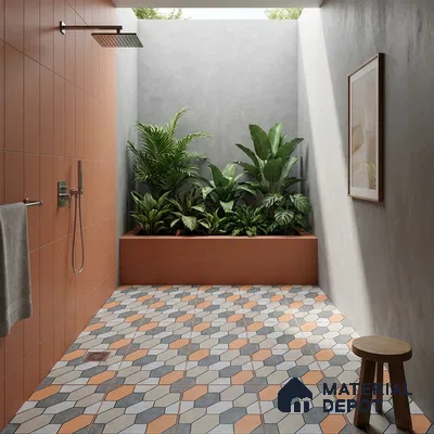 Patterned Floor Tile TL 09424 | Matte Finish 20 x 20 inch Vitrified Tile - 12 mm | Suitable For Parking, Courtyard, Corridor | Pattern Alignment May Vary | 2-3 mm Spacer is Mandatory