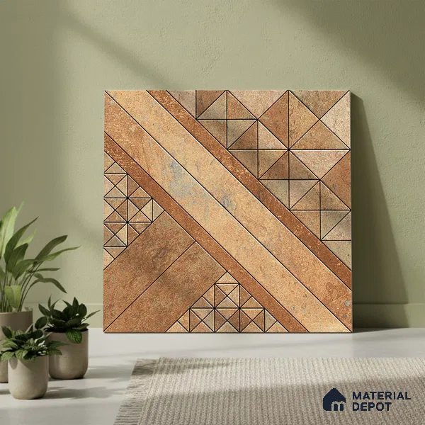Patterned Look Floor Tile TL 09425 B | Matte Finish 20 x 20 inch Vitrified Tile - 12 mm | Suitable For Kitchen, Bathroom, Bedroom & Office | Pattern Alignment May Vary | 2-3 mm Spacer is Mandatory