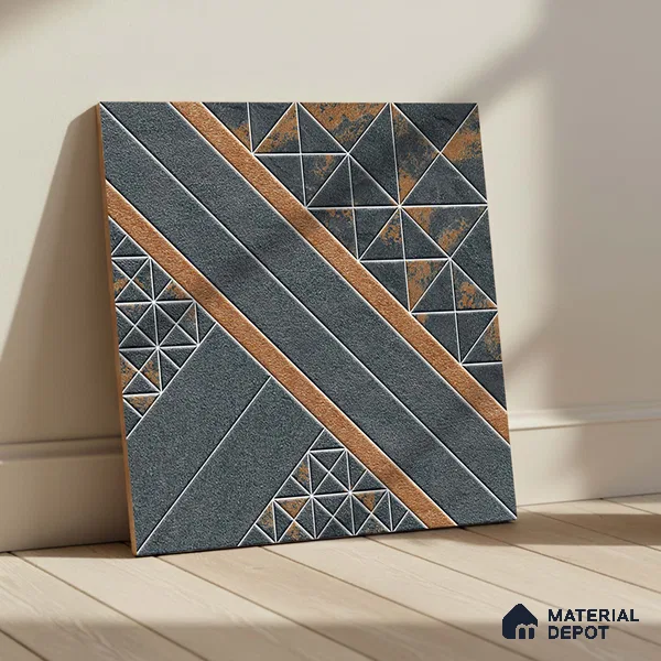 Patterned Look Floor Tile TL 09425 | Matte Finish 20 x 20 inch Vitrified Tile - 12 mm | Suitable For Kitchen, Bathroom, Bedroom & Office | Pattern Alignment May Vary | 2-3 mm Spacer is Mandatory