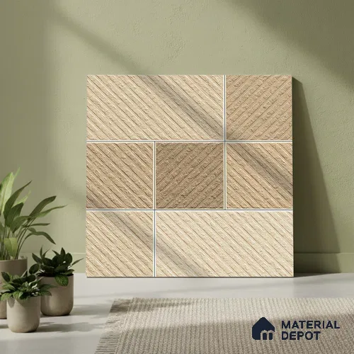Stone Look Floor Tile TL 09426 B | Matte Finish 20 x 20 inch Vitrified Tile - 12 mm | Suitable For Kitchen, Bathroom, Bedroom & Office | Pattern Alignment May Vary | 2-3 mm Spacer is Mandatory