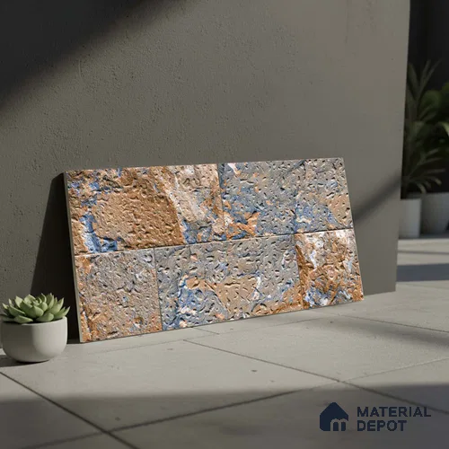 Stone Look Wall Tile TL 09436 | Matte Finish 2 ft x 1 ft Ceramic Tile - 9 mm | Suitable For Modern Facades, Outdoor Cladding, Feature Wall