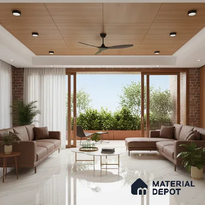 Large Format Marble Floor Tile TL 09442 Carrara Mint Glossy Finish Vitrified Tile - 15 mm | Suitable for Living Room, Bedroom, Office | Adhesive and Spacers Must be Used During Installation