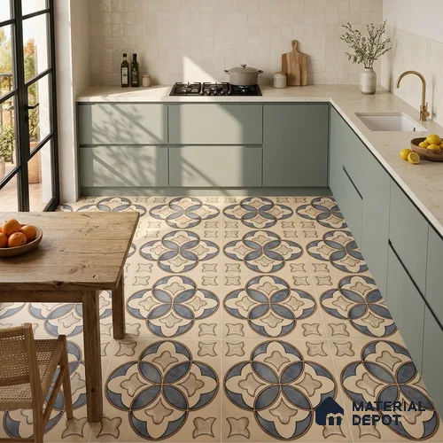 Moroccan Wall & Floor Tile TL 09455 Indo Decore 2 ft x 2 ft Fusion Finish Vitrified Tile - 9 mm | 1 Random Design | Suitable For Kitchen, Balcony, Dining Area | Please Expect a Slight Variation of Pattern | Image 04