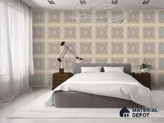 Moroccan Wall & Floor Tile TL 09456 Antiqa Shag 2 ft x 2 ft Fusion Finish Vitrified Tile - 9 mm | 1 Random Design | Suitable For Kitchen, Bedroom, Dining Area | Please Expect a Slight Variation of Pattern