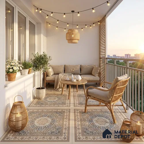 Moroccan Wall & Floor Tile TL 09456 Antiqa Shag 2 ft x 2 ft Fusion Finish Vitrified Tile - 9 mm | 1 Random Design | Suitable For Kitchen, Bedroom, Dining Area | Please Expect a Slight Variation of Pattern