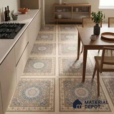 Moroccan Wall & Floor Tile TL 09456 Antiqa Shag 2 ft x 2 ft Fusion Finish Vitrified Tile - 9 mm | 1 Random Design | Suitable For Kitchen, Bedroom, Dining Area | Please Expect a Slight Variation of Pattern