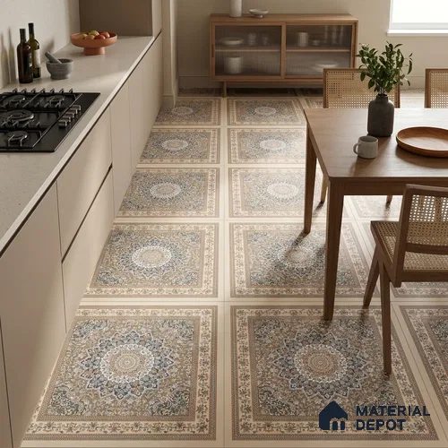 Moroccan Wall & Floor Tile TL 09456 Antiqa Shag 2 ft x 2 ft Fusion Finish Vitrified Tile - 9 mm | 1 Random Design | Suitable For Kitchen, Bedroom, Dining Area | Please Expect a Slight Variation of Pattern