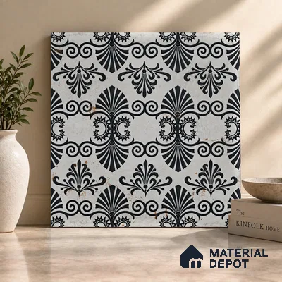 Moroccan Floor Tile TL 09461 Lecce 2 ft x 2 ft Fusion Finish Vitrified Tile - 9 mm | 1 Random Design | Suitable For Balcony, Accent/Feature Wall, Dining Area | Please Expect a Slight Variation of Pattern