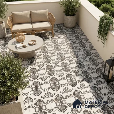 Moroccan Floor Tile TL 09461 Lecce 2 ft x 2 ft Fusion Finish Vitrified Tile - 9 mm | 1 Random Design | Suitable For Balcony, Accent/Feature Wall, Dining Area | Please Expect a Slight Variation of Pattern