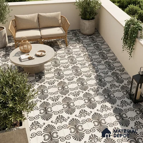 Moroccan Floor Tile TL 09461 Lecce 2 ft x 2 ft Fusion Finish Vitrified Tile - 9 mm | 1 Random Design | Suitable For Balcony, Accent/Feature Wall, Dining Area | Please Expect a Slight Variation of Pattern