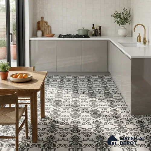 Moroccan Floor Tile TL 09461 Lecce 2 ft x 2 ft Fusion Finish Vitrified Tile - 9 mm | 1 Random Design | Suitable For Balcony, Accent/Feature Wall, Dining Area | Please Expect a Slight Variation of Pattern | Image 04