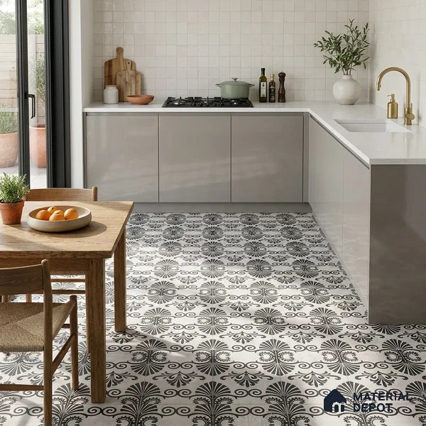 Moroccan Floor Tile TL 09461 Lecce 2 ft x 2 ft Fusion Finish Vitrified Tile - 9 mm | 1 Random Design | Suitable For Balcony, Accent/Feature Wall, Dining Area | Please Expect a Slight Variation of Pattern
