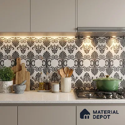 Moroccan Floor Tile TL 09461 Lecce 2 ft x 2 ft Fusion Finish Vitrified Tile - 9 mm | 1 Random Design | Suitable For Balcony, Accent/Feature Wall, Dining Area | Please Expect a Slight Variation of Pattern