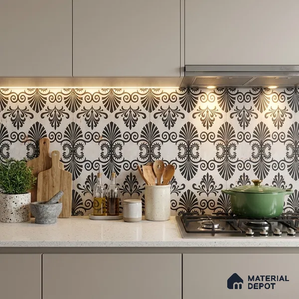 Moroccan Floor Tile TL 09461 Lecce 2 ft x 2 ft Fusion Finish Vitrified Tile - 9 mm | 1 Random Design | Suitable For Balcony, Accent/Feature Wall, Dining Area | Please Expect a Slight Variation of Pattern