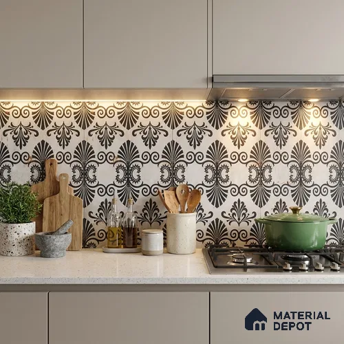 Moroccan Floor Tile TL 09461 Lecce 2 ft x 2 ft Fusion Finish Vitrified Tile - 9 mm | 1 Random Design | Suitable For Balcony, Accent/Feature Wall, Dining Area | Please Expect a Slight Variation of Pattern