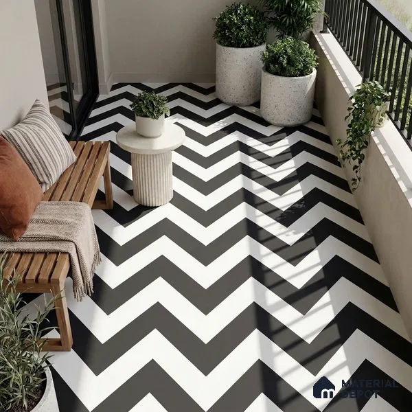 Moroccan Wall & Floor Tile TL 09466 Emo Monochrome 2 ft x 2 ft Matte Finish Vitrified Tile - 9 mm | 1 Random Design | Suitable For Balcony, Bathroom, Dining Area | Please Expect a Slight Variation of Pattern
