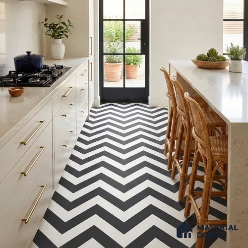 Moroccan Wall & Floor Tile TL 09466 Emo Monochrome 2 ft x 2 ft Matte Finish Vitrified Tile - 9 mm | 1 Random Design | Suitable For Balcony, Bathroom, Dining Area | Please Expect a Slight Variation of Pattern