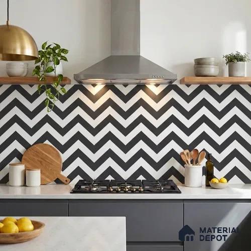 Moroccan Wall & Floor Tile TL 09466 Emo Monochrome 2 ft x 2 ft Matte Finish Vitrified Tile - 9 mm | 1 Random Design | Suitable For Balcony, Bathroom, Dining Area | Please Expect a Slight Variation of Pattern