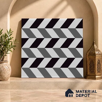 Moroccan Wall & Floor Tile TL 09467 Procal Monochrome 2 ft x 2 ft Matte Finish Vitrified Tile - 9 mm | 1 Random Design | Suitable For Kitchen, Bathroom, Dining Area | Please Expect a Slight Variation of Pattern