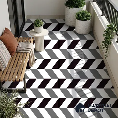 Moroccan Wall & Floor Tile TL 09467 Procal Monochrome 2 ft x 2 ft Matte Finish Vitrified Tile - 9 mm | 1 Random Design | Suitable For Kitchen, Bathroom, Dining Area | Please Expect a Slight Variation of Pattern