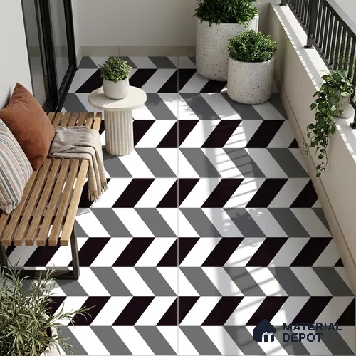 Moroccan Wall & Floor Tile TL 09467 Procal Monochrome 2 ft x 2 ft Matte Finish Vitrified Tile - 9 mm | 1 Random Design | Suitable For Kitchen, Bathroom, Dining Area | Please Expect a Slight Variation of Pattern