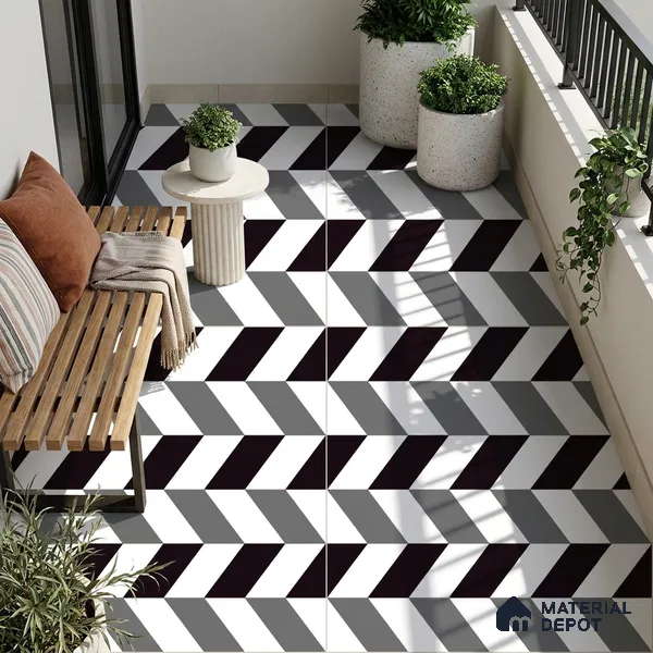Moroccan Wall & Floor Tile TL 09467 Procal Monochrome 2 ft x 2 ft Matte Finish Vitrified Tile - 9 mm | 1 Random Design | Suitable For Kitchen, Bathroom, Dining Area | Please Expect a Slight Variation of Pattern
