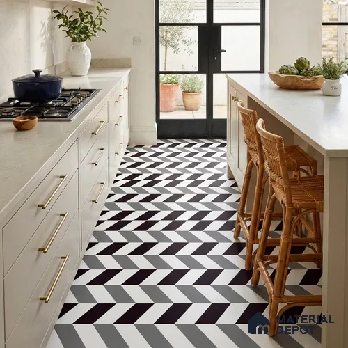Moroccan Wall & Floor Tile TL 09467 Procal Monochrome 2 ft x 2 ft Matte Finish Vitrified Tile - 9 mm | 1 Random Design | Suitable For Kitchen, Bathroom, Dining Area | Please Expect a Slight Variation of Pattern