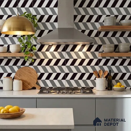 Moroccan Wall & Floor Tile TL 09467 Procal Monochrome 2 ft x 2 ft Matte Finish Vitrified Tile - 9 mm | 1 Random Design | Suitable For Kitchen, Bathroom, Dining Area | Please Expect a Slight Variation of Pattern