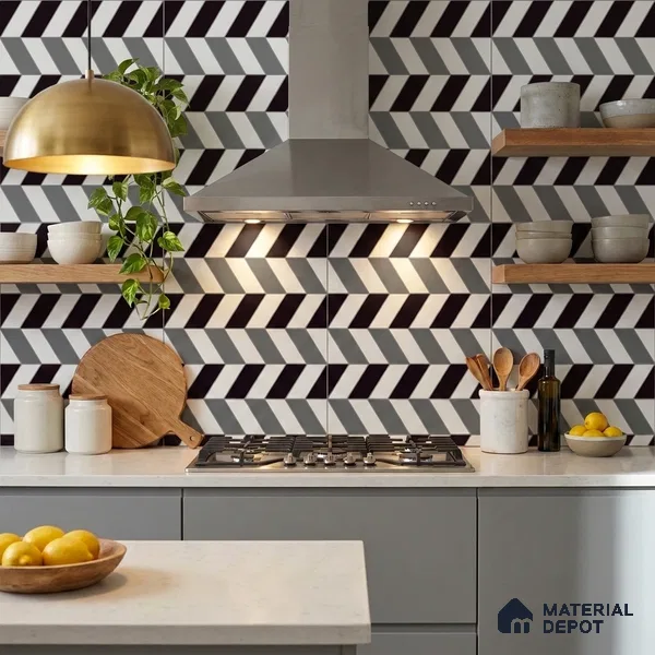 Moroccan Wall & Floor Tile TL 09467 Procal Monochrome 2 ft x 2 ft Matte Finish Vitrified Tile - 9 mm | 1 Random Design | Suitable For Kitchen, Bathroom, Dining Area | Please Expect a Slight Variation of Pattern