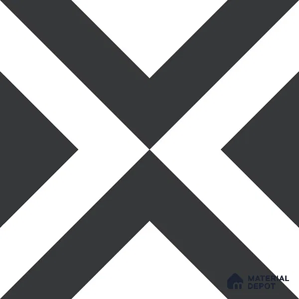 Moroccan Wall & Floor Tile TL 09469 Tele Monochrome 2 ft x 2 ft Matte Finish Vitrified Tile - 9 mm | 1 Random Design | Suitable For Kitchen, Bathroom, Dining Area | Please Expect a Slight Variation of Pattern