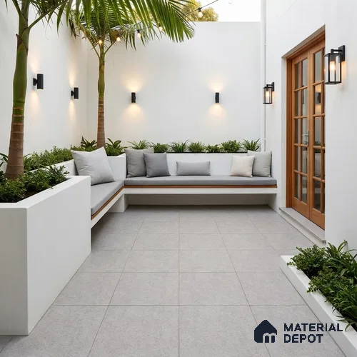 Stone Floor Tile TL 09472 Madrid Gris 2 ft x 2 ft Matte Finish Vitrified Tile - 9 mm | 5 Random Design | Suitable For Bathroom, Terrace & Balcony