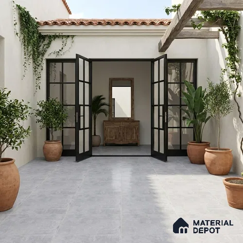 Cement Wall & Floor Tile TL 09473 D Soho Pearl 2 ft x 2 ft Matte Finish Vitrified Tile - 9 mm | 4 Random Design | Suitable For Living Room, Bedroom, Bathroom