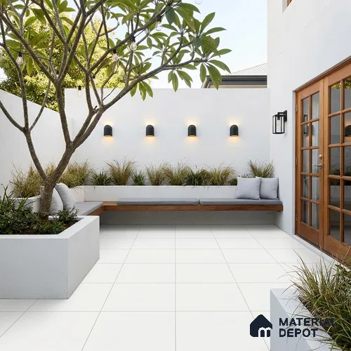 Plain Wall & Floor Tile TL 09474 Ivory Pearl 2 ft x 2 ft Matte Finish Vitrified Tile - 9 mm | 1 Random Design | Suitable For Living Room, Kitchen, Bathroom