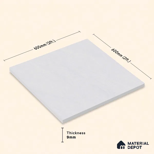 Cement Wall & Floor Tile TL 09475 B Cosmic Bianco 2 ft x 2 ft Matte Finish Vitrified Tile - 9 mm | 5 Random Design | Suitable For Living Room, Bedroom, Bathroom