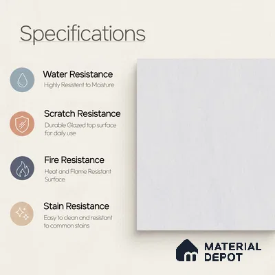 Cement Wall & Floor Tile TL 09475 B Cosmic Bianco 2 ft x 2 ft Matte Finish Vitrified Tile - 9 mm | 5 Random Design | Suitable For Living Room, Bedroom, Bathroom