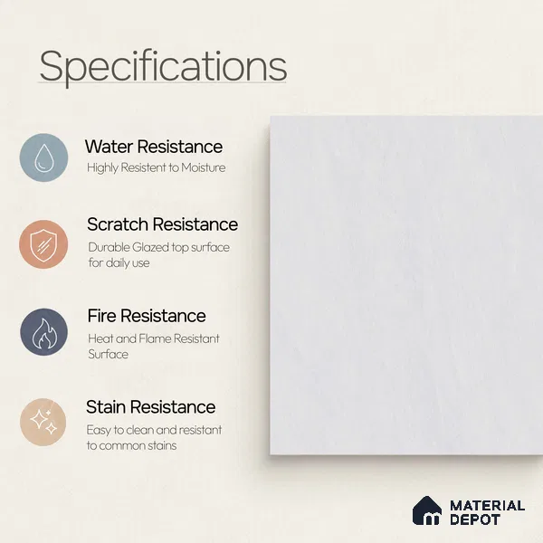 Cement Wall & Floor Tile TL 09475 B Cosmic Bianco 2 ft x 2 ft Matte Finish Vitrified Tile - 9 mm | 5 Random Design | Suitable For Living Room, Bedroom, Bathroom