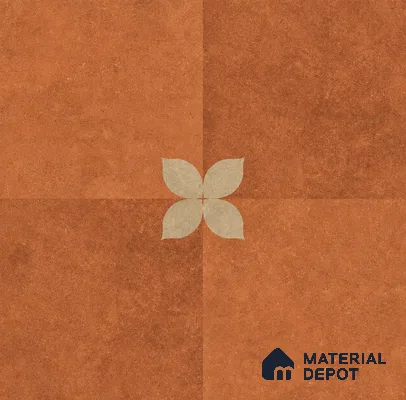Moroccan Floor Tile TL 09477 Element Cotto 2 ft x 2 ft Matte Finish Vitrified Tile - 9 mm | 1 Random Design | Suitable For Courtyard, Balcony, Corridor | Please Expect a Slight Variation of Pattern