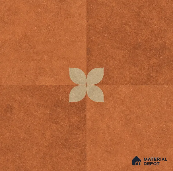Moroccan Floor Tile TL 09477 Element Cotto 2 ft x 2 ft Matte Finish Vitrified Tile - 9 mm | 1 Random Design | Suitable For Courtyard, Balcony, Corridor | Please Expect a Slight Variation of Pattern