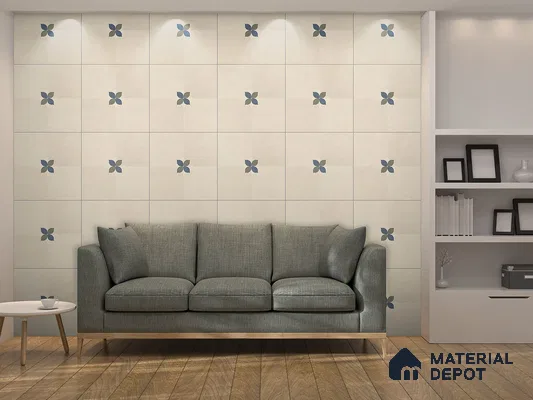Moroccan Floor Tile TL 09477 B Element Crema 2 ft x 2 ft Matte Finish Vitrified Tile - 9 mm | 1 Random Design | Suitable For Balcony, Bedroom, Dining Area | Please Expect a Slight Variation of Pattern