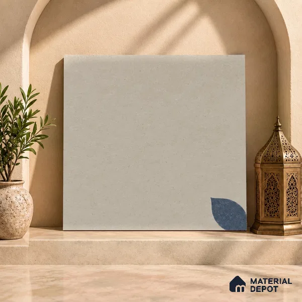 Moroccan Floor Tile TL 09477 B Element Crema 2 ft x 2 ft Matte Finish Vitrified Tile - 9 mm | 1 Random Design | Suitable For Balcony, Bedroom, Dining Area | Please Expect a Slight Variation of Pattern