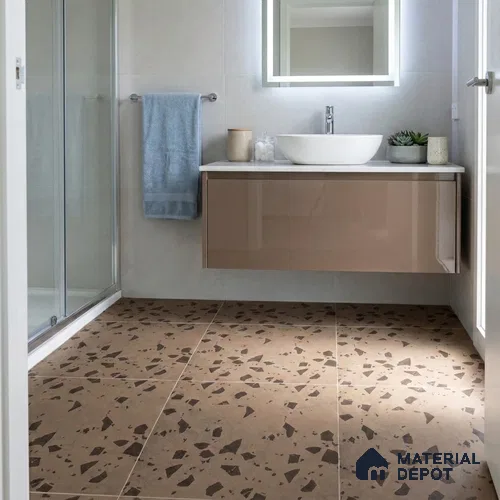 Terrazzo Wall & Floor Tile TL 09478 Cushion Roast 2 ft x 2 ft Matte Finish Vitrified Tile - 9 mm | 6 Random Design | Suitable For Living Room, Kitchen, Bathroom