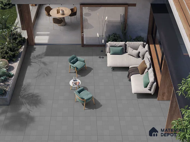 Patterned Floor Tile TL 09487 Sprez Steel 2 ft x 2 ft Matte Finish Vitrified Tile - 9 mm | 1 Random Design | Suitable For Living Room, Bedroom, Bathroom | Please Expect a Slight Variation of Pattern