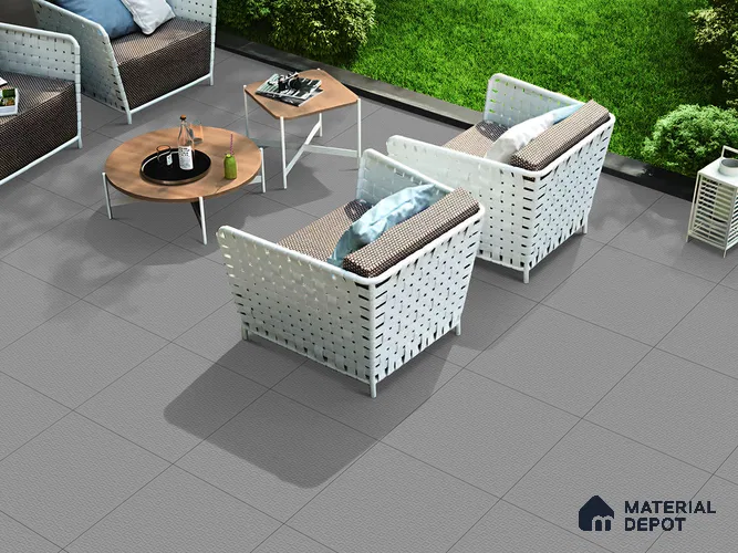 Patterned Floor Tile TL 09488 F Prazzle Steel 2 ft x 2 ft Matte Finish Vitrified Tile - 9 mm | 1 Random Design | Suitable For Living Room, Bedroom, Bathroom | Please Expect a Slight Variation of Pattern
